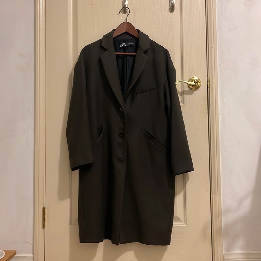 Long dark brown coat from Zara